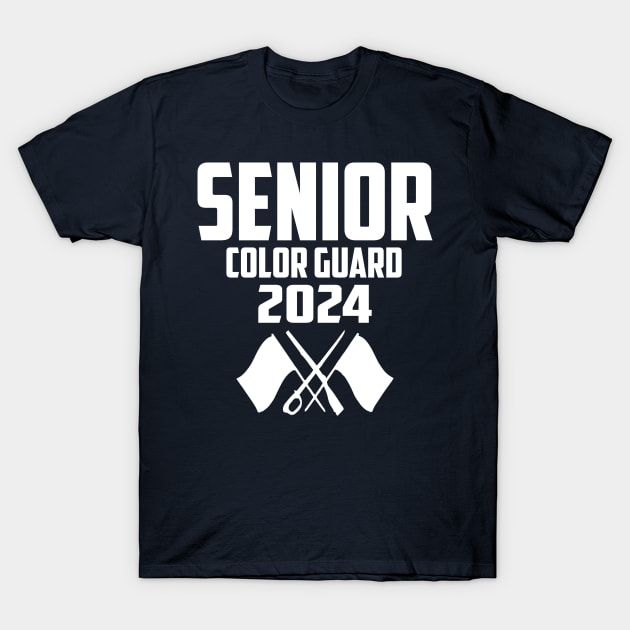 2024 Senior Color Guard Class of 2024 Marching Band Flag T-Shirt by Giftyshoop